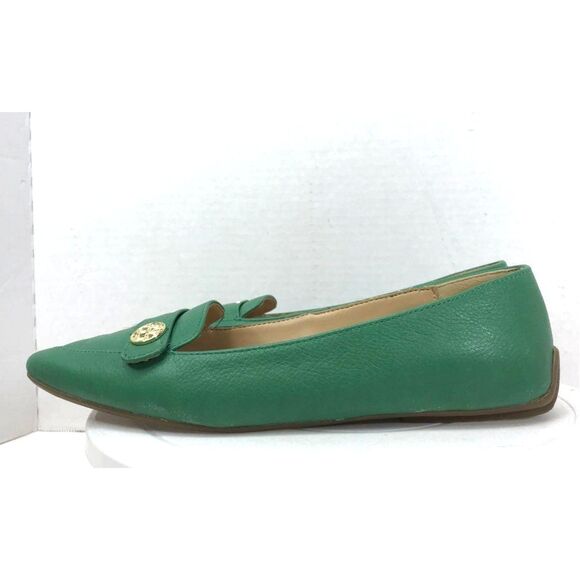 Talbots Francesca Tab Driving Moccasins - Pebbled Leather Green Slip-on Shoes -7 - Picture 5 of 11